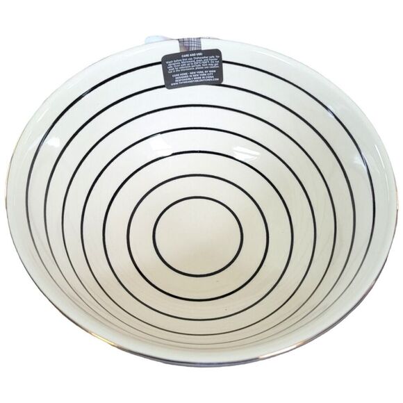 Thyme & Table LARGE Soup Bowl Stoneware Black Stripes and White Line Dinnerware - Picture 3 of 3